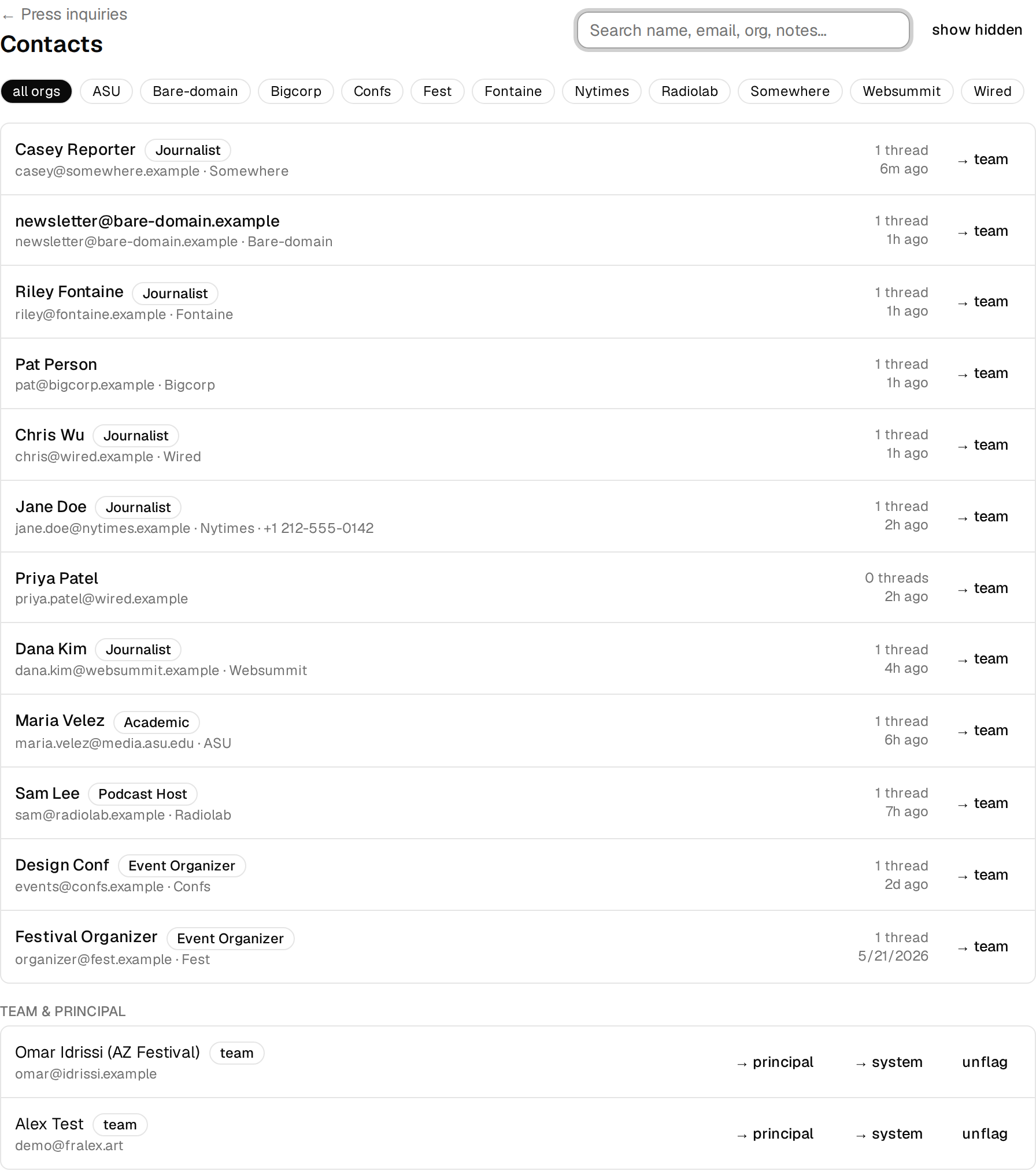Contacts CRM