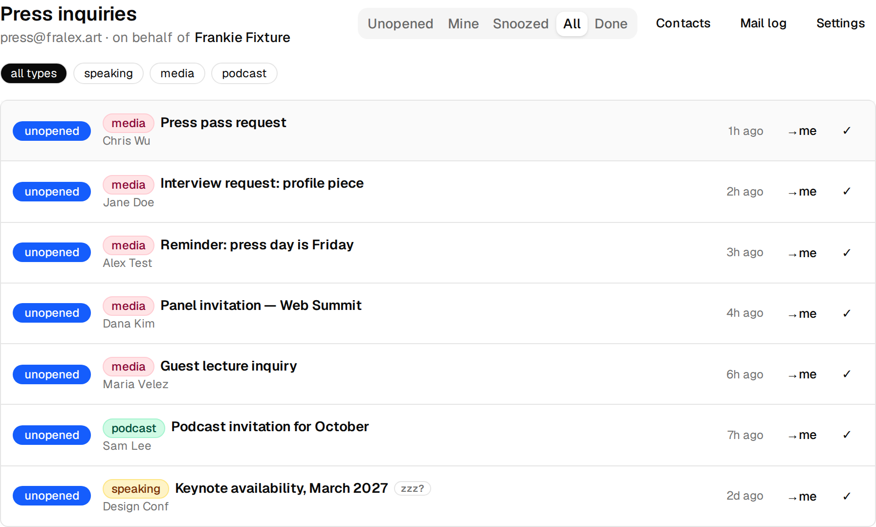 Triage inbox with AI intents