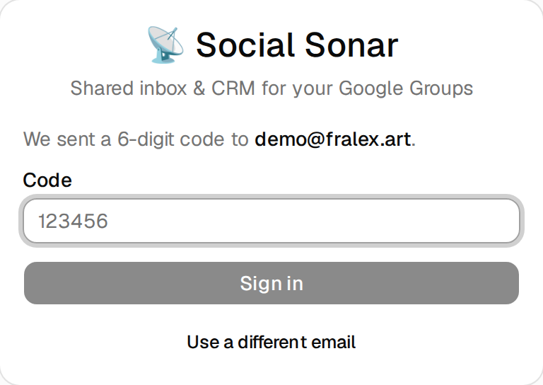 Sign in with an email code